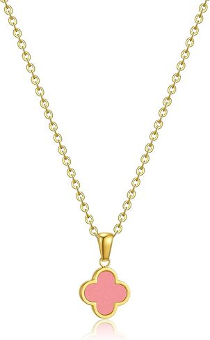 Clover Necklace for Women 18K Gold Plated Four Leaf Clover Pendant Necklaces Lucky Jewelry Gifts for Women in Saudi Arabia
