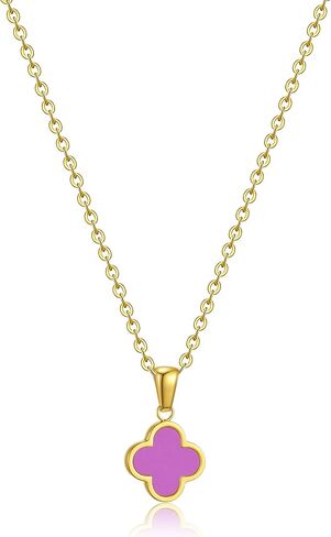 Clover Necklace for Women 18K Gold Plated Four Leaf Clover Pendant Necklaces Lucky Jewelry Gifts for Women in Saudi Arabia