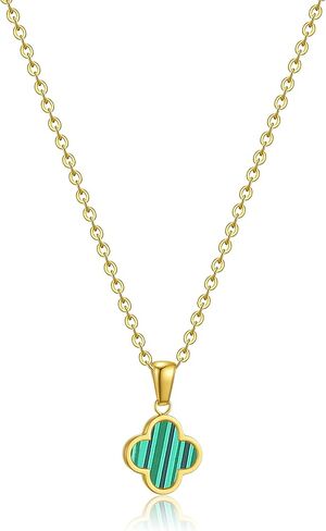 Clover Necklace for Women 18K Gold Plated Four Leaf Clover Pendant Necklaces Lucky Jewelry Gifts for Women in Saudi Arabia