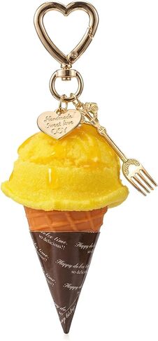 Cute Bag Charms - 3D Realistic Strawberry Pink Ice Cream Cone Keychain, Kawaii Aesthetic Purse Key Ring Gift in Saudi Arabia