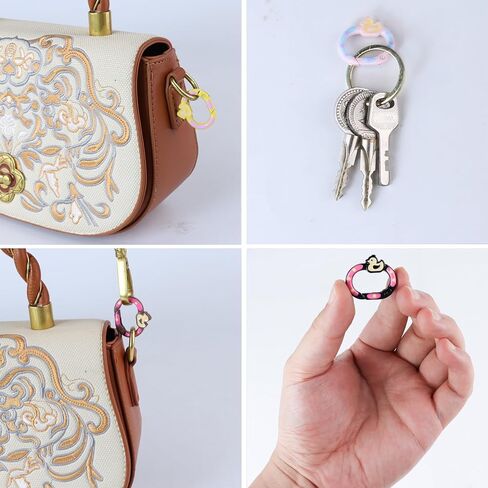 12 قطعة من المشابك الدائرية البيضاوية الربيعية، مشبك محفظة معدني صغير على شكل بطة على شكل حلقة مفاتيح لسحر الحقائب، وسحر المحفظة، وسلاسل المفاتيح in Kuwait