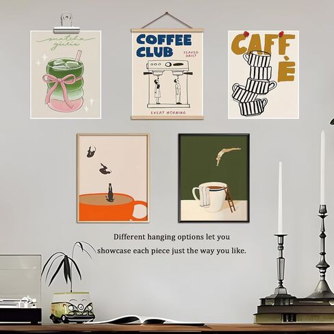 XYHYRA Coffee Wall Art Set of 9, Vintage Coffee Bar Canvas Prints Poster, Cafe Club Matcha Latte Pancake Kitchen Artwork Wall Decor for Coffee Bar Dining Room Home Decor 8x10 Inch Unframed in Saudi Arabia
