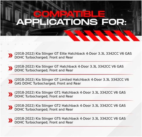 R1 Concepts Front and Rear Brake Kit For 2018-2022 Kia Stinger| Blank Brake Rotors| Optimum OEP Brake Pads and Rotors Kit| Hardware included in Saudi Arabia