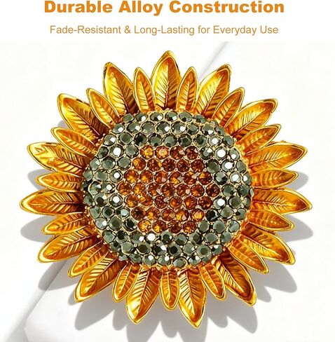 عباد الشمس بروش دبابيس للنساء اللون كريستال حجر الراين دبابيس الرجعية اليدوية أنيقة زهرة الشمس دبابيس الشمس بروش زهرة دبابيس للمرأة الأصفر دفع دبوس الملحقات in Kuwait