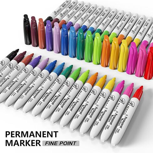 Permanent Markers, 96 Count Fine Point Permanent Markers, 16 colors, Waterproof & Smear Proof Markers, Quick Drying, Office Supplies for School, Office, Home in Kuwait