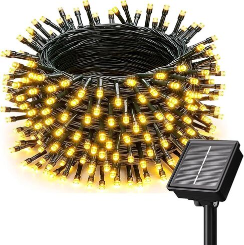2 Pack Solar String Lights Outdoor - Total 92FT 240 LED Solar Christmas Lights Outdoor Waterproof with 8 Lighting Modes for Xmas Tree Garden Party Decorations(Warm White) in Saudi Arabia