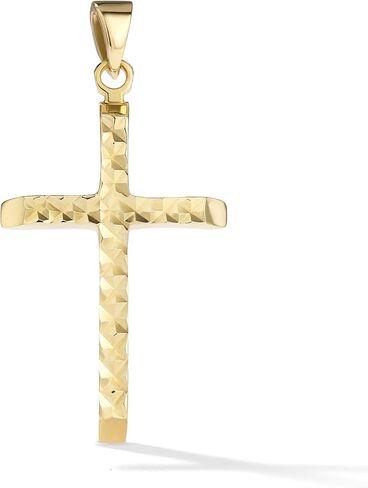 مجموعة أماندا روز قلادة متقاطعة بقطع الماس للنساء من الذهب الأصفر عيار 14 قيراط على سلسلة ذهبية مطابقة، قابلة للتعديل 18-20 بوصة | ذهب خالص، مختوم للأصالة in Kuwait