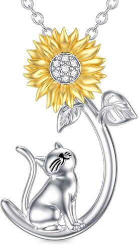 Cat Dog Necklace 925 Sterling Silver Pet Pendant Jewelry for Women Christmas Birthday Gifts in Saudi Arabia