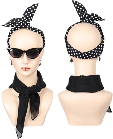 سترة نسائية من الساتان الوردي للسيدات في الخمسينيات مع وشاح للرقبة زي الهالوين التنكرية in Kuwait