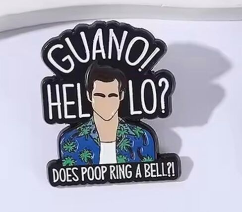 Ace Ventura Pet Detective 2 عندما تدعو الطبيعة Guano Hello Do Pop Ring a Bell جيم كاري فيلم كوميدي مضحك 1.25 "شارة المينا بدبوس in Kuwait