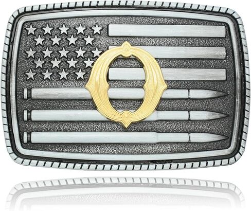 Belt Buckles Initial Letters Men Western - Silver Bullet Flag | Cowboy Cowgirl Belt Buckle Gifts for Mens Women in Saudi Arabia