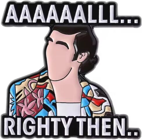 Ace Ventura Pet Detective AAAAAALLL ALL Righty ثم Alrighty Football Laces Out Hike Jim Carrey فيلم كوميدي مضحك لا تذهب إلى هناك 1.25 بوصة شارة دبوس المينا in Kuwait