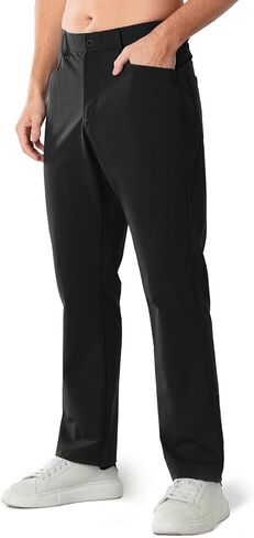 ALLZERO Feel Fit™ Men's Golf Pants 30"/32"/34" Work Dress Pants Stretch Quick Dry Lightweight Casual Trousers with Pockets in Saudi Arabia