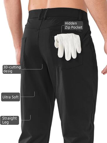 ALLZERO Feel Fit™ Men's Golf Pants 30"/32"/34" Work Dress Pants Stretch Quick Dry Lightweight Casual Trousers with Pockets in Saudi Arabia