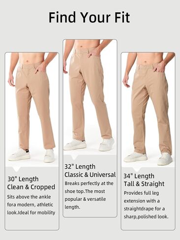ALLZERO Feel Fit™ Men's Golf Pants 30"/32"/34" Work Dress Pants Stretch Quick Dry Lightweight Casual Trousers with Pockets in Saudi Arabia