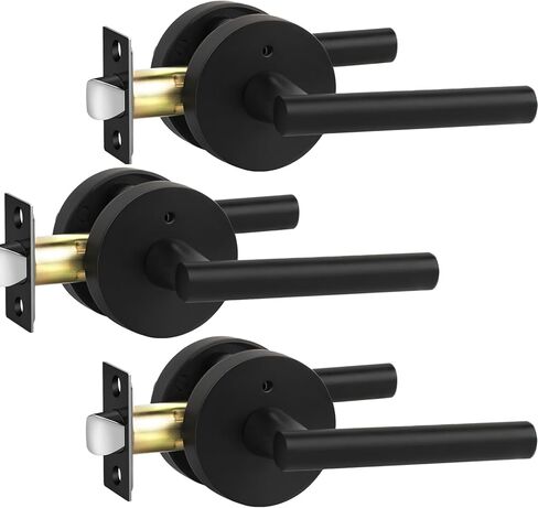 goldenwarm 1 Pack Exterior Gold Door Handle with Deadbolt, Single Cylinder Deadbolt and Entry Door Handle Set,Brushed Gold Front Door Lock Set in Kuwait