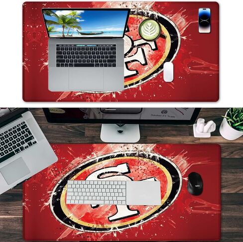 Large Mouse Pad Desk Mat for Home Office, Gaming Mousepad Extended Desk pad - Computer Keyboard Mouse Mat with Non-Slip Base and Stitched Edge Office Desk Organizers and Accessories in Kuwait