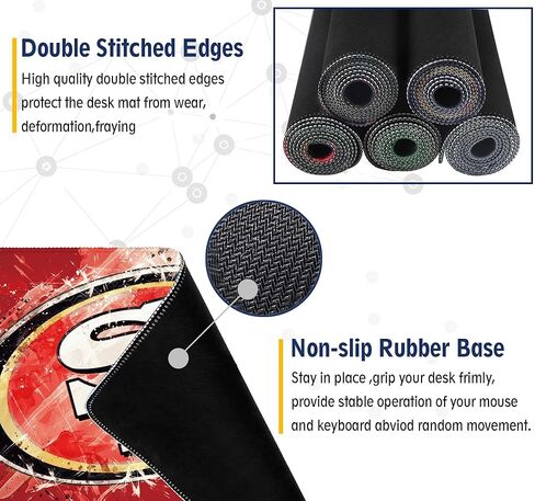 Large Mouse Pad Desk Mat for Home Office, Gaming Mousepad Extended Desk pad - Computer Keyboard Mouse Mat with Non-Slip Base and Stitched Edge Office Desk Organizers and Accessories in Kuwait