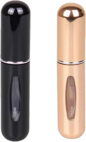 Refillable Perfume Atomizer Set - Portable Mini Spray Bottles (5mL, 2 Colors) | Travel-Size Scent Pump Case for On-the-Go | Leak-Proof Aluminum & Plastic Atomizer for Perfume/Cologne in Saudi Arabia
