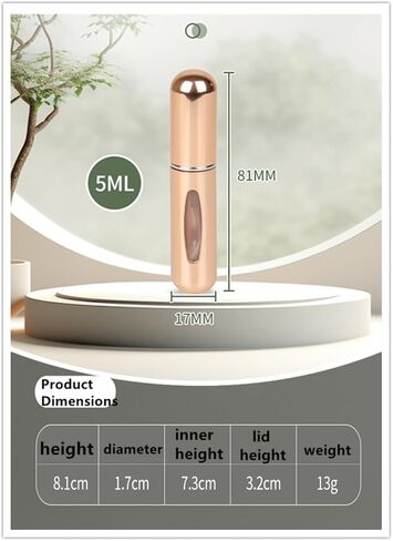 Refillable Perfume Atomizer Set - Portable Mini Spray Bottles (5mL, 2 Colors) | Travel-Size Scent Pump Case for On-the-Go | Leak-Proof Aluminum & Plastic Atomizer for Perfume/Cologne in Saudi Arabia