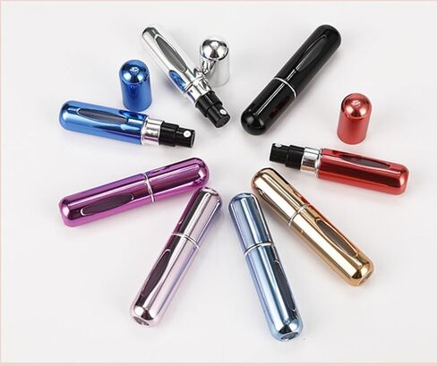 Refillable Perfume Atomizer Set - Portable Mini Spray Bottles (5mL, 2 Colors) | Travel-Size Scent Pump Case for On-the-Go | Leak-Proof Aluminum & Plastic Atomizer for Perfume/Cologne in Saudi Arabia