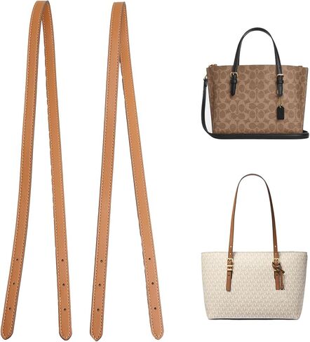 استبدال حزام المحفظة متوافق مع حقيبة كوتش مولي توت 25 وحقائب سلة MK، قطعتين من حزام الكتف الجلدي المصنوع من الألياف الدقيقة لمقابض حقائب اليد (أسود، 31.9 بوصة) in Kuwait