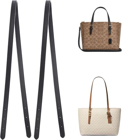 Purse Strap Replacement Compatible with Coach Mollie Tote Bag 25 & MK Basket Bags, 2 Pieces Microfiber Leather Shoulder Strap for Tote HandBag Handles(Black,31.9 inches) in Saudi Arabia