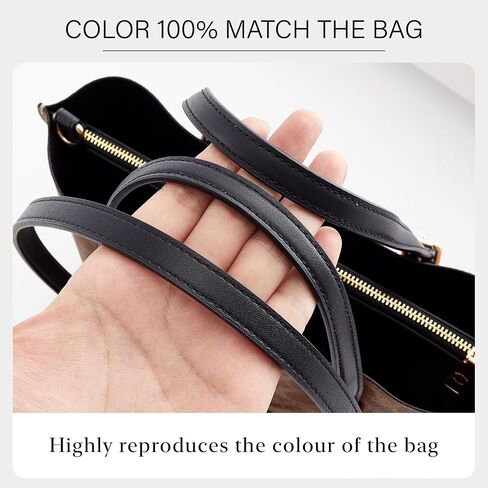Purse Strap Replacement Compatible with Coach Mollie Tote Bag 25 & MK Basket Bags, 2 Pieces Microfiber Leather Shoulder Strap for Tote HandBag Handles(Black,31.9 inches) in Saudi Arabia