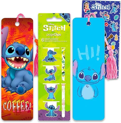 Disney Lilo and Stitch Bookmark Set - Bundle of 8 Disney Bookmarks & Page Clips Plus Stickers | Lilo & Stitch School Supplies for Kids, Girls, Boys in Saudi Arabia