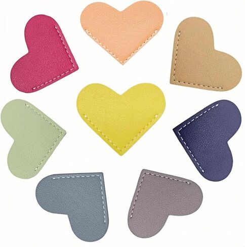 Leather Heart Bookmarks - OOEOO 8 Pieces Cute Corner Page Book Marks Gifts for Reading Women Teachers Students Book Lovers, for School Office Home Supplies(8PC Colors A) in Saudi Arabia