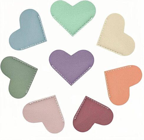 Leather Heart Bookmarks - OOEOO 8 Pieces Cute Corner Page Book Marks Gifts for Reading Women Teachers Students Book Lovers, for School Office Home Supplies(8PC Colors A) in Saudi Arabia