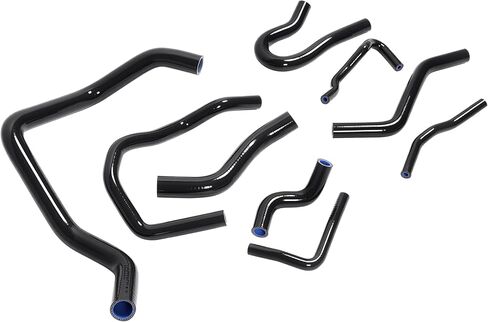 9PCS Radiator Hose Kit Compatible with 1992-2000 Honda Civic Sohc D15 D16 EG EK 1.6L Silicone Coolant Hose Kit Black in Kuwait