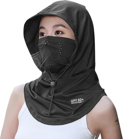 Face Cover for Sun UV Protection, Breathable Cooling Balaclava Face Mask, Summer Cooling Neck Gaiter for Women Fishing Outdoors (Dark Grey) in Kuwait