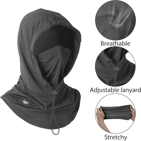 Face Cover for Sun UV Protection, Breathable Cooling Balaclava Face Mask, Summer Cooling Neck Gaiter for Women Fishing Outdoors (Dark Grey) in Kuwait