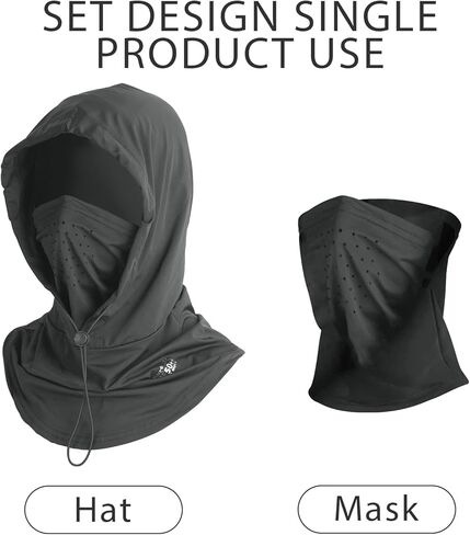 Face Cover for Sun UV Protection, Breathable Cooling Balaclava Face Mask, Summer Cooling Neck Gaiter for Women Fishing Outdoors (Dark Grey) in Kuwait