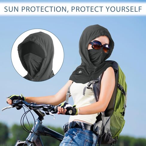 Face Cover for Sun UV Protection, Breathable Cooling Balaclava Face Mask, Summer Cooling Neck Gaiter for Women Fishing Outdoors (Dark Grey) in Kuwait