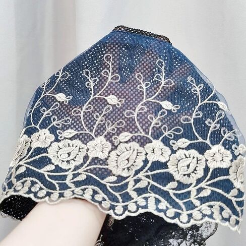 Cotton Summer Turban Cap Embroidery Prayer Hat Women(Black) in Saudi Arabia