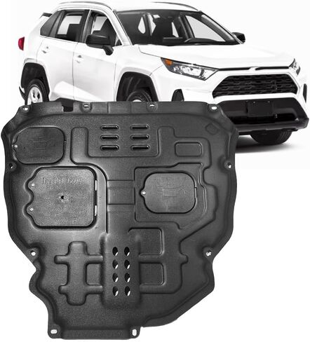 Front Engine Splash Shield Fit for Toyota RAV4 2019 2020 2021 2022 2023 2024 Skid Plate Suitable for RAV4 Engine Guard Cover Mud Flaps Directly Replace Original One Black in Kuwait