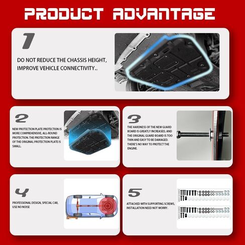 Front Engine Splash Shield Fit for Toyota RAV4 2019 2020 2021 2022 2023 2024 Skid Plate Suitable for RAV4 Engine Guard Cover Mud Flaps Directly Replace Original One Black in Kuwait