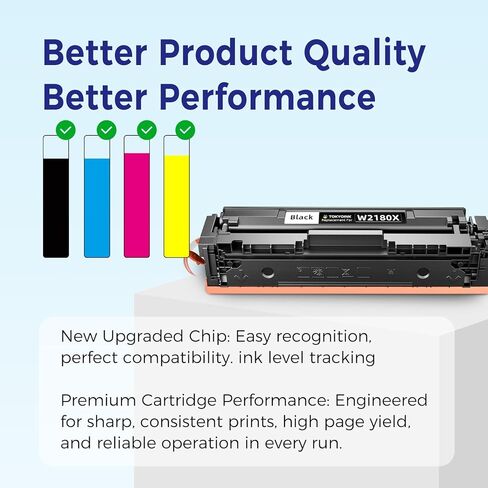 خراطيش حبر TOKYOINK 218A 4 عبوات 3301fdw 3201dw 3301 218X متوافقة مع خراطيش حبر HP 218X 4 عبوات لطابعات Color LaserJet pro MFP 3301fdw 3201dw 3301cdw 3301sdw عالية الإنتاجية W2180A in Kuwait