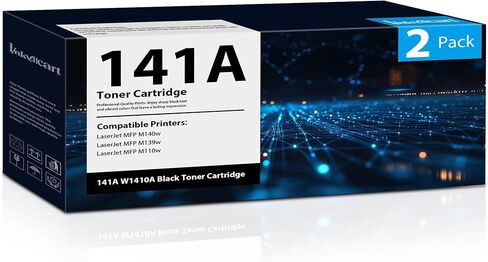 خرطوشة حبر سوداء 141A بديلة لخرطوشة الحبر HP 141A Black LaserJet 141X 141A W1410A لحبر الطابعة LaserJet MFP M140w M139w M110w (عبوة من قطعتين، مع شريحة) in Saudi Arabia