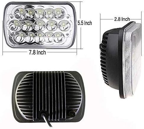 زوج مشرق معتمد من DOT 7x6 LED المصباح الأمامي عالي منخفض الشعاع مناسب لـ Freightliner FL 50 60 70 80 112 in Kuwait