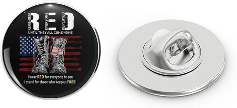 Red Remembrance Until They All Come Home USA Flag Metal Lapel Hat Pin Tie Tack Pinback 0.75" in Kuwait