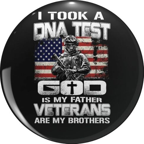 I Took A DNA Test God Is My Father Veterans Are My Brothers Metal Lapel Hat Pin Tie Tack Pinback 0.75" in Kuwait