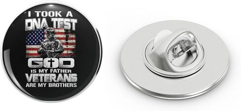I Took A DNA Test God Is My Father Veterans Are My Brothers Metal Lapel Hat Pin Tie Tack Pinback 0.75" in Kuwait