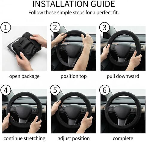 Elastic Stretch Steering Wheel Cover,Warm in Winter and Cool in Summer, Universal 15 inch, Microfiber Breathable Ice Silk, Anti-Slip, Odorless, Easy Carry,Black in Saudi Arabia