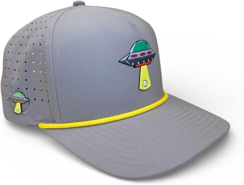 Logie Joe's UFO Golf Hat | Snapback Cap | Built-in Magnetic Ball Marker Holder + Marker Included | Adjustable | Alien Grey in Kuwait
