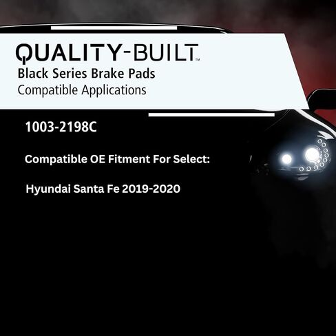 QUALITY -BUILT Black Series Ceramic Front Brake Pads 1003-2198C Compatible with 2019-2020 Hyundai Santa Fe in Kuwait