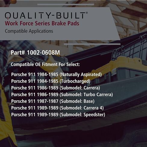 QUALITY -BUILT Work Force Semi-Metallic Rear Brake Pads 1002-0608M Compatible with 1984-1989 Porsche 911 in Kuwait