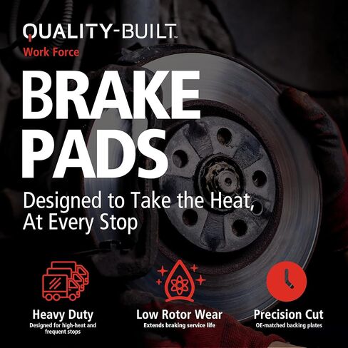 QUALITY -BUILT Work Force Semi-Metallic Rear Brake Pads 1002-0608M Compatible with 1984-1989 Porsche 911 in Kuwait